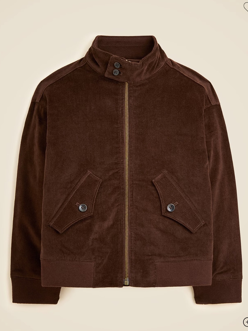 New with tags J.Crew kids’ Harrington brown corduroy fully lined jacket coat